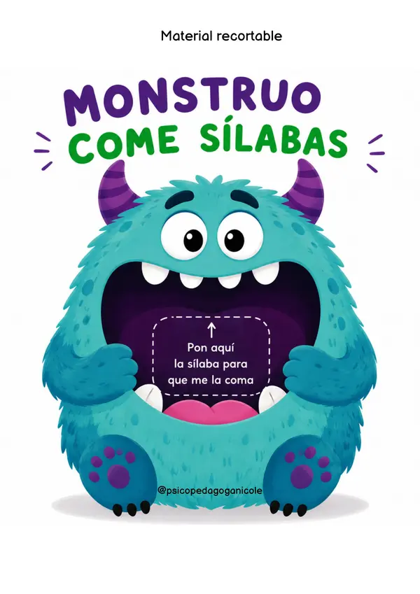 Monstruo come sílabas con letras G y J