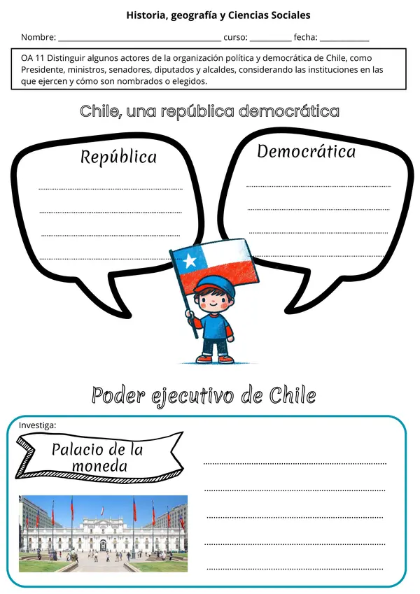 Ficha de Historia: Organización Política de Chile - Poderes del Estado