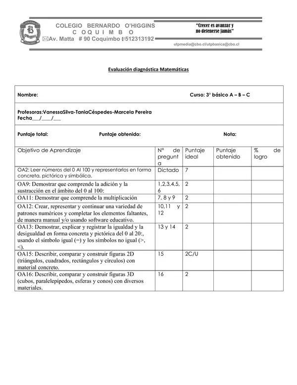 Matematica 2° basico 