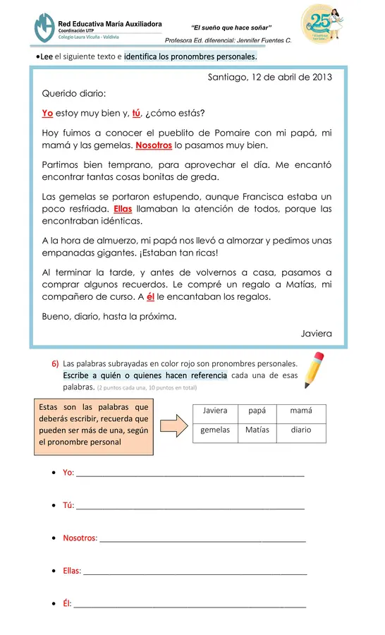 Evaluación plan lector "Me visto de negro y qué"