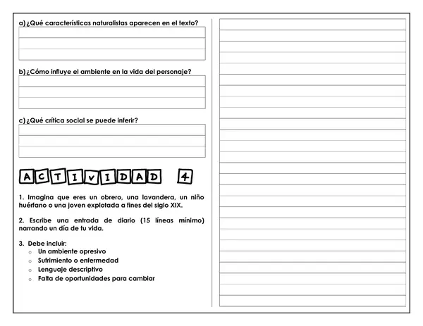 Guía de trabajo - Movimiento Literario: naturalismo