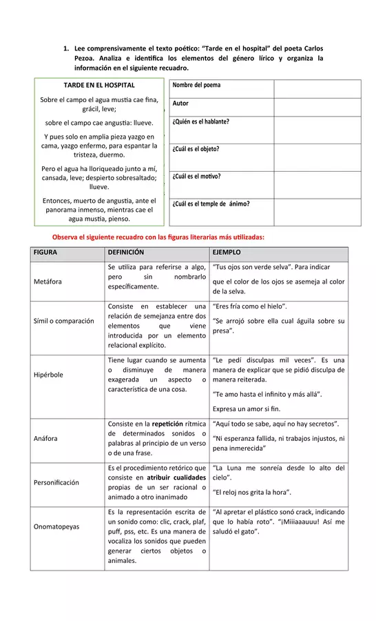 Guía de Aprendizaje "Género Lírico"
