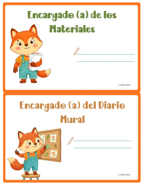 Roles del Aula – Organización Visual