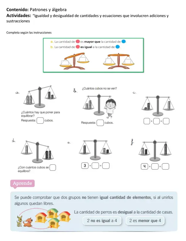 Contenido: Patrones y álgebra    