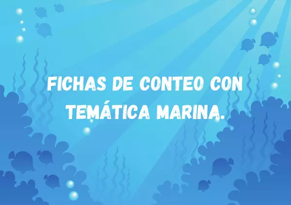 Fichas de conteo con temática marina.