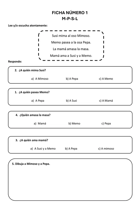 Cuadernillo de comprensión lectora 