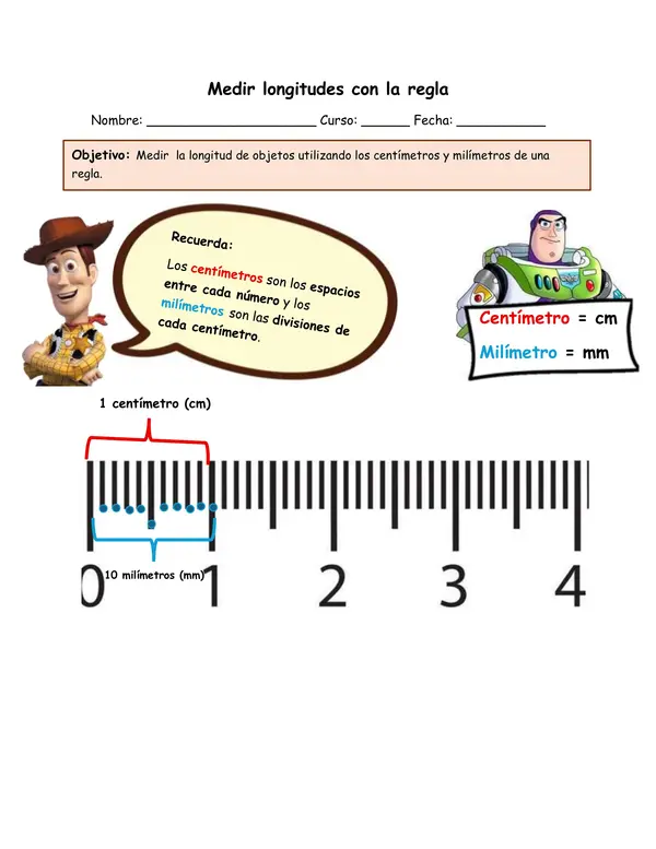 Gu´a medir longitudes con la regla