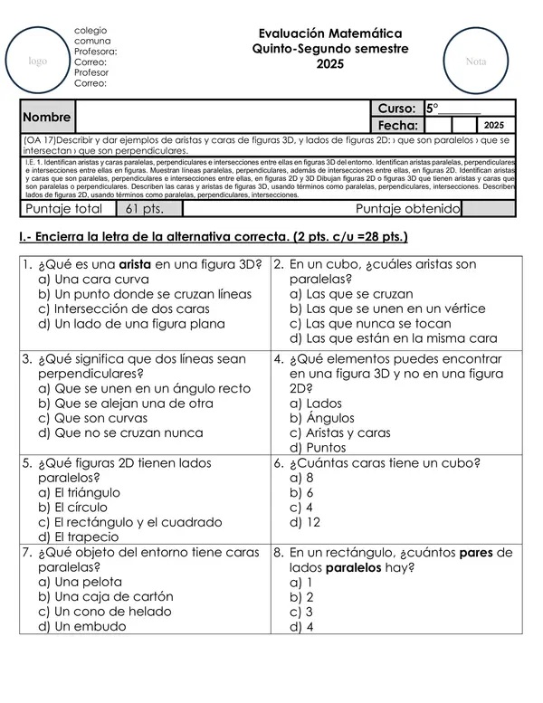 5to oa 17 matemática paralelos y perpendiculares 