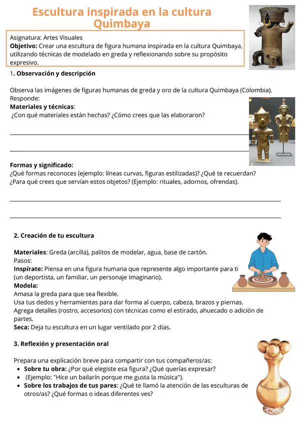 Artes visuales: modelar con greda