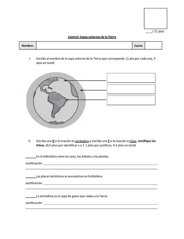 Evaluación Capas Internas de la Tierra