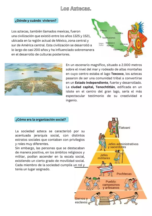 Guía resumen: Los aztecas