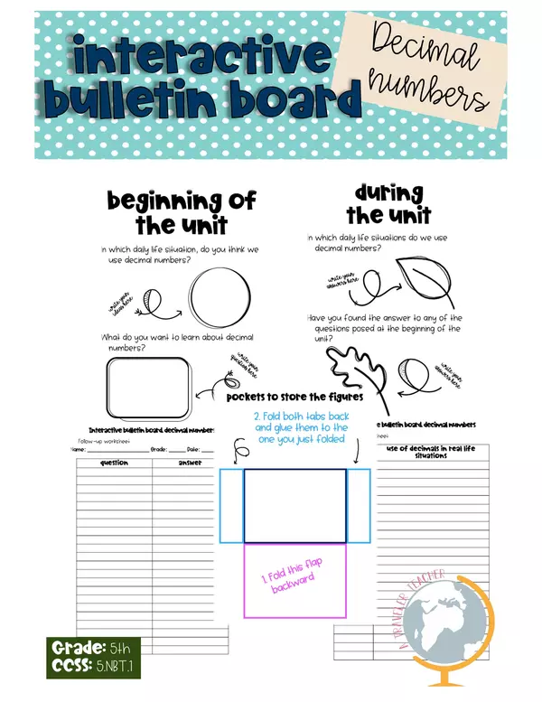Interactive Bulletin Board Decimal Numbers Introductory Activity