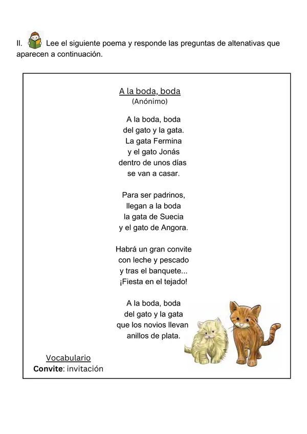 Evaluación cartas y poemas