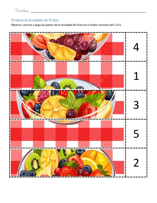 Ordena la ensalada de frutas