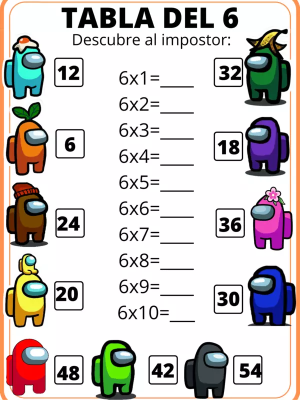Tabla del 6 (Among us)