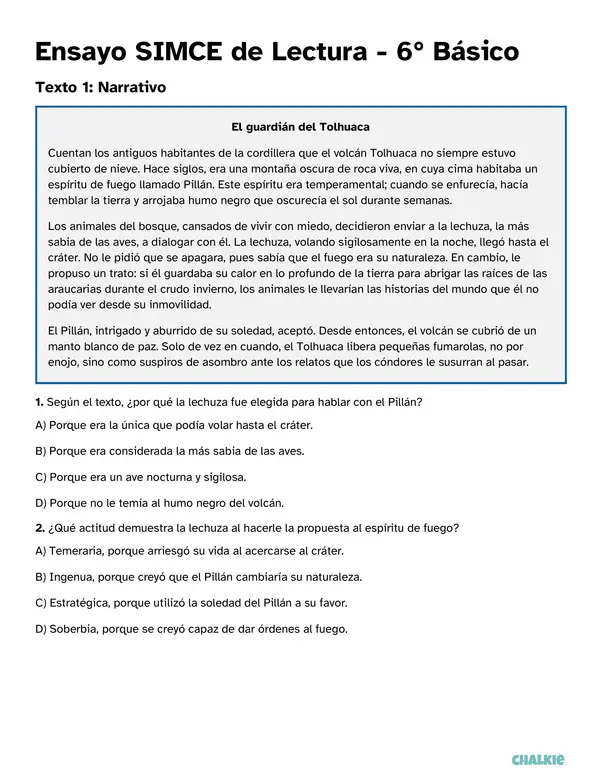Ensayo SIMCE 3 6° básico