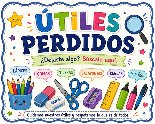 Útiles Perdidos | Lost and found Poster | Cartel  | Organización Aula Infantil