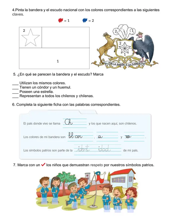 Guía de historia 1° año "Tradiciones de mi país"