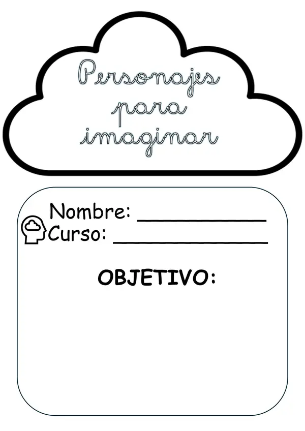 Personajes para Imaginar actividad de escritura