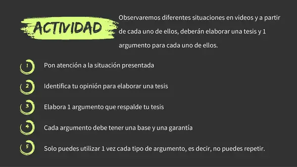 ACTIVIDAD ELABORAR TESIS Y ARGUMENTOS