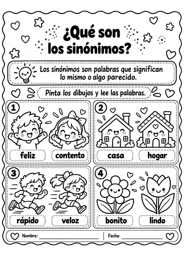 Cuadernillo de sinónimos y antónimos