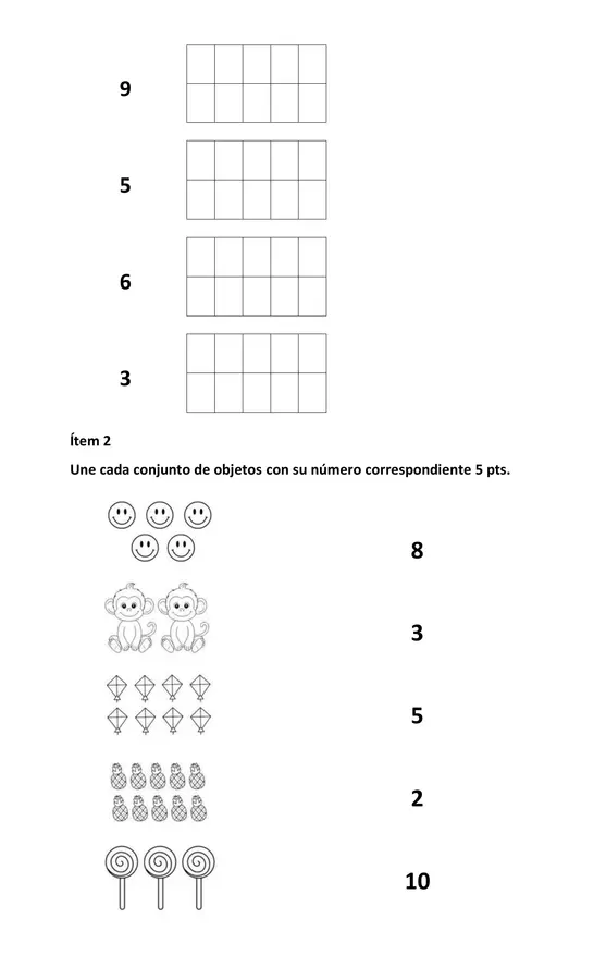 Prueba Matemáticas 1° básico