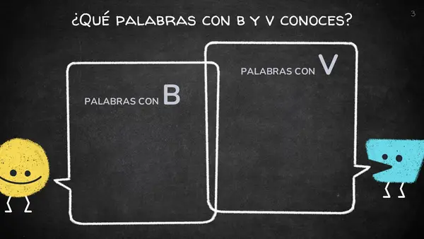 Uso de B y V