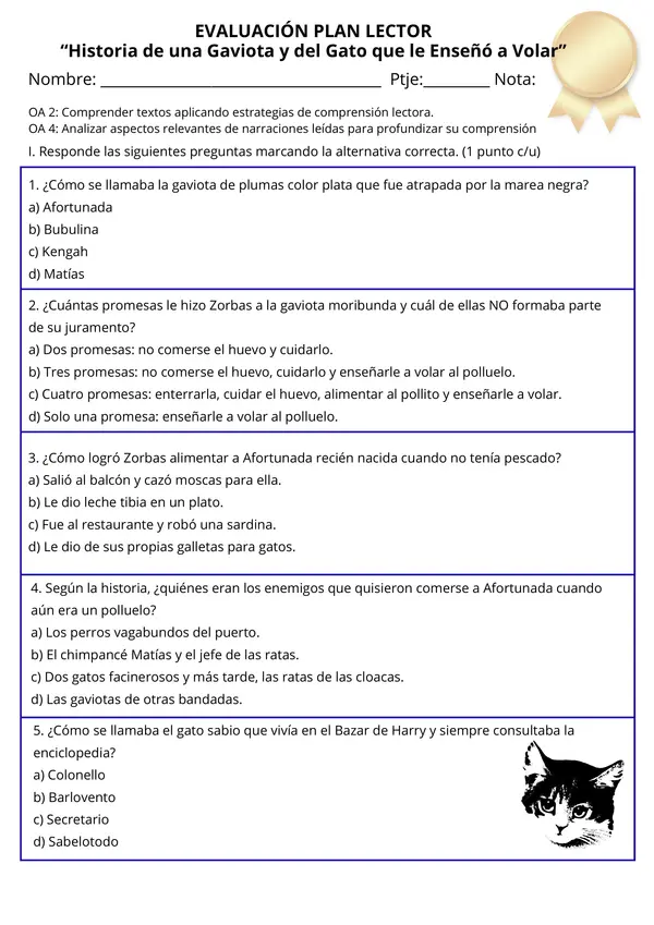 PRUEBA Historia de una gaviota y del gato que le enseñó a volar