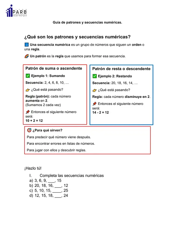 Patrones y secuencias