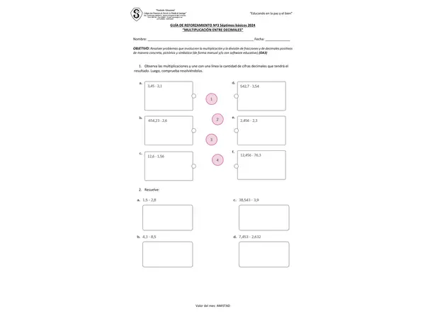 Multiplicación entre decimales