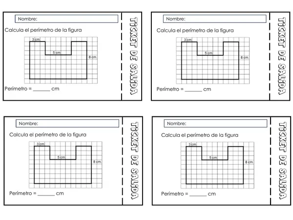 Ticket de salida perímetro figura compuesta