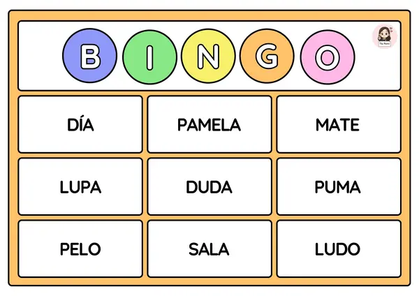 Bingo de palabras (M- L - P- S - T - D - B)