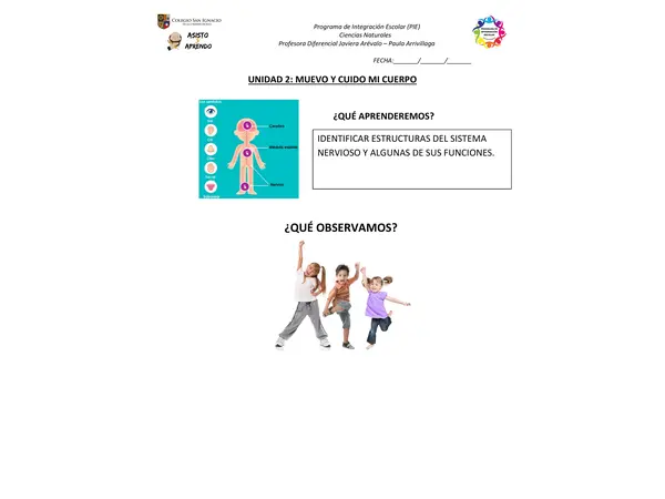 Cuadernillo de actividades: Sistema Nervioso NEEP 