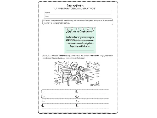 🚀 Guía Didáctica: "La Aventura de los Sustantivos"