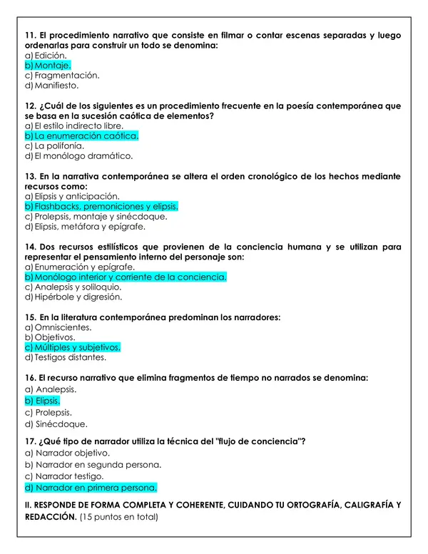 Prueba - Literatura contemporánea 
