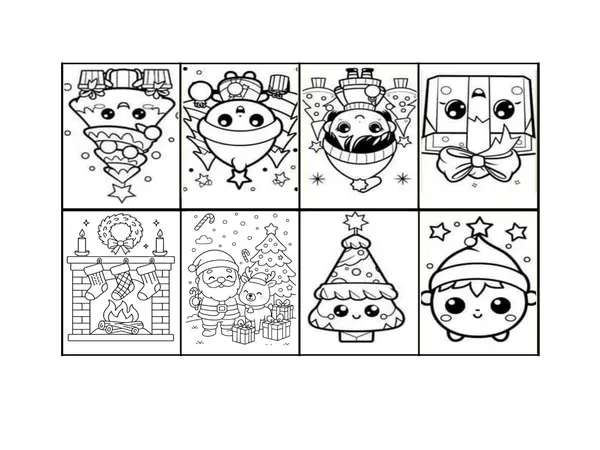 Mini libro de Navidad para colorear