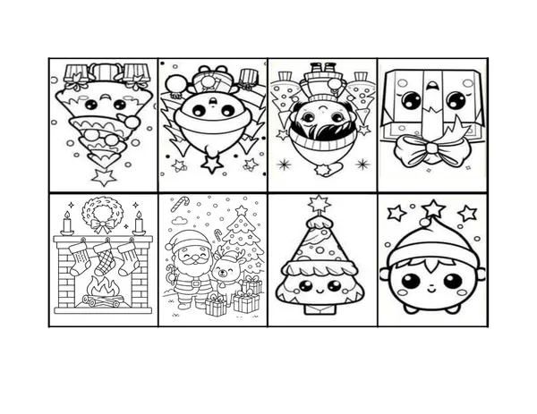 Mini libro de Navidad para colorear