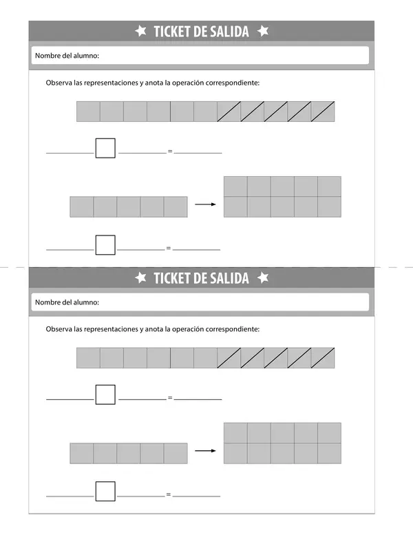 TICKET SALIDA, UNIDAD 7, MATEMATICA, PRIMERO BASICO