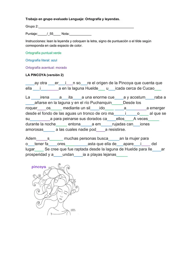Trabajo ortografía en la leyenda La Pincoya 2