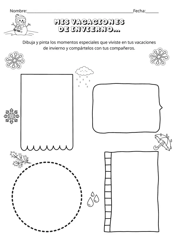 Mis vacaciones de invierno actividad de dibujo 