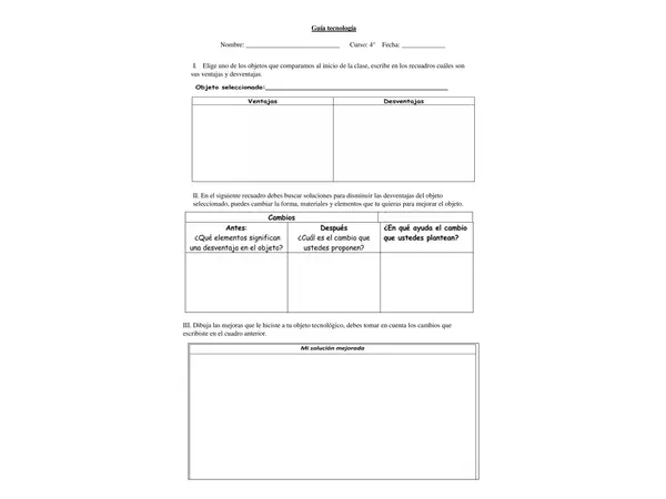 Comparar objetos tecnológicos. 