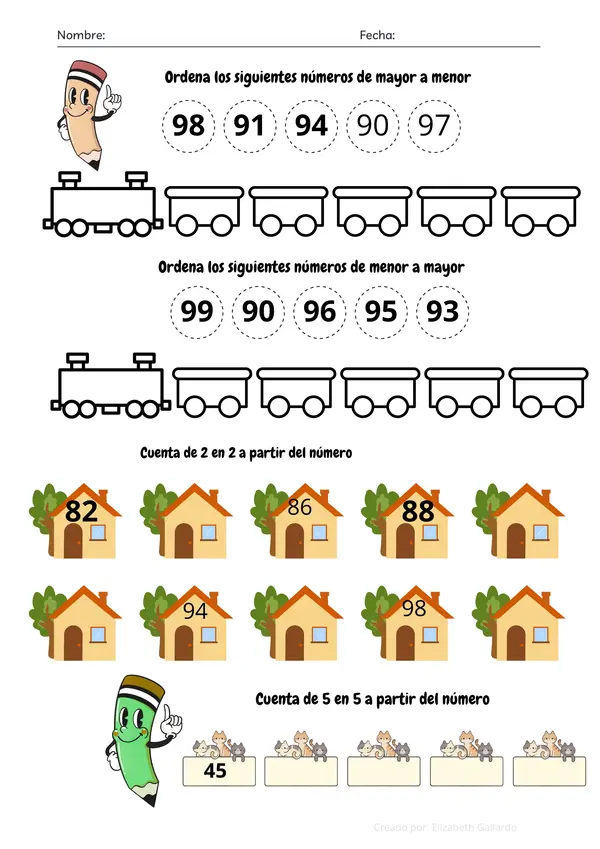 Actividad de los números del 0 al 99