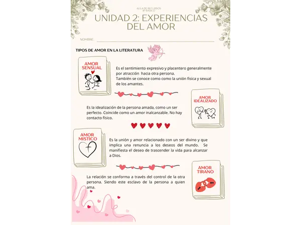 8° básico Guía: Experiencias del amor 