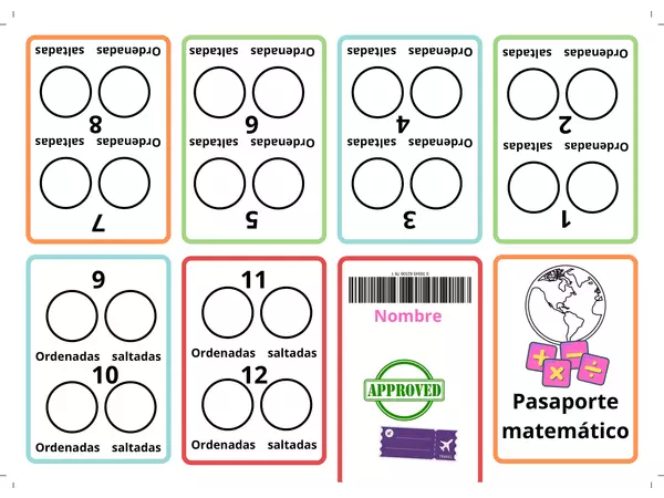Pasaporte tablas de multiplicar 