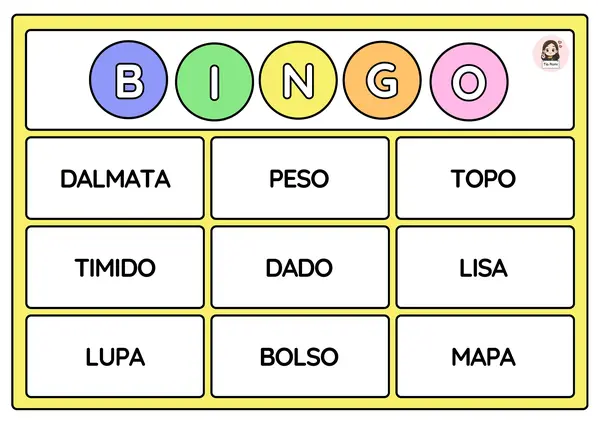 Bingo de palabras (M- L - P- S - T - D - B)