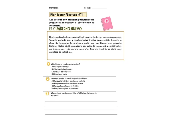 Lecturas cortas con preguntas de comprensión lectora 