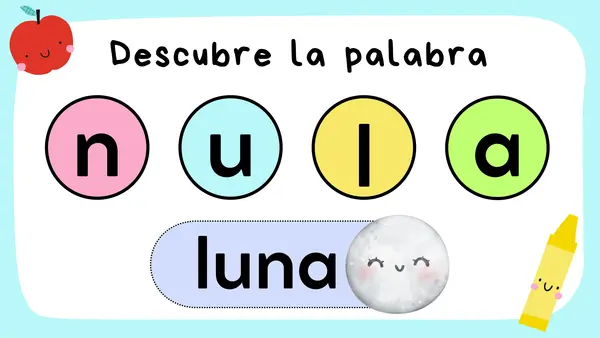 Lección luna, uso de mayúscula y minúscula