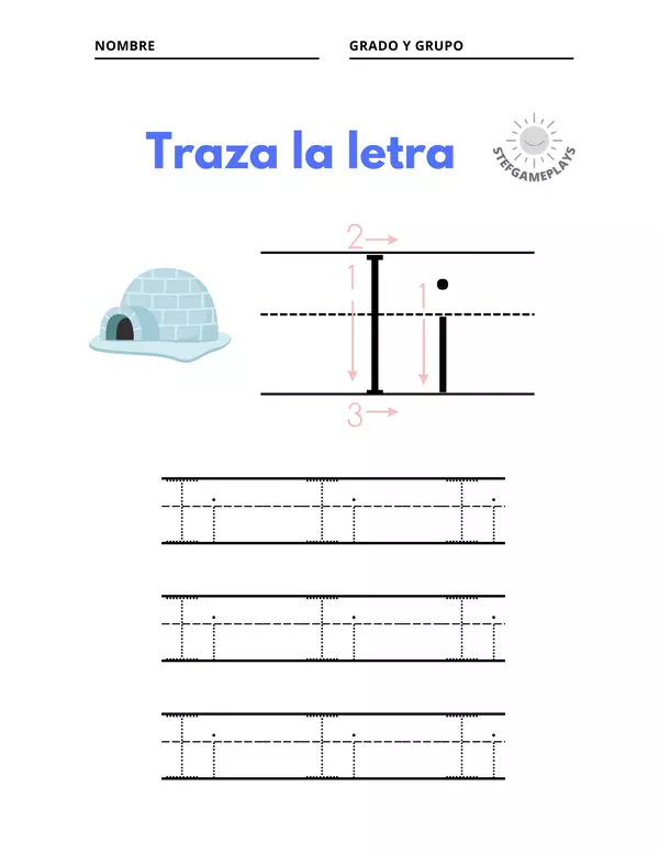 Traza la letra I
