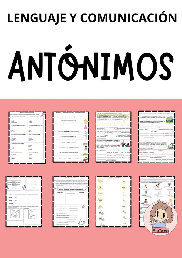 Antónimos, para fortalecer el vocabulario Lenguaje y comunicación