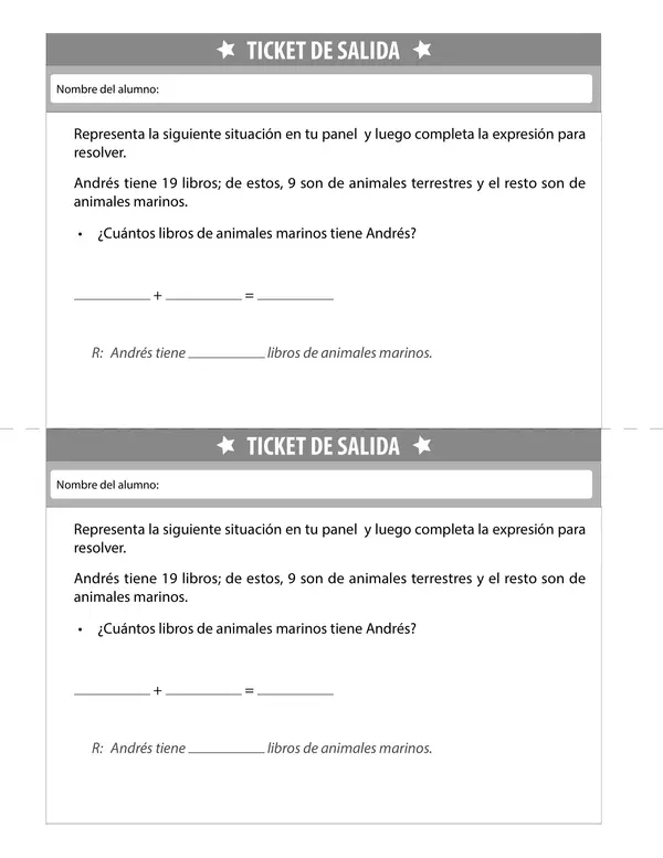 TICKET SALIDA, UNIDAD 7, MATEMATICA, PRIMERO BASICO